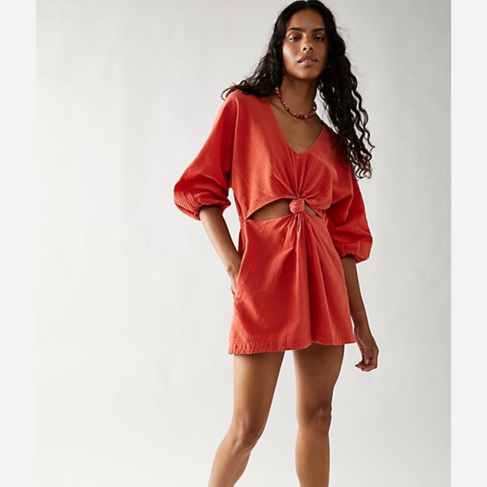 NWT Free People Knotty But Nice Romper in Sea Serpent XS
